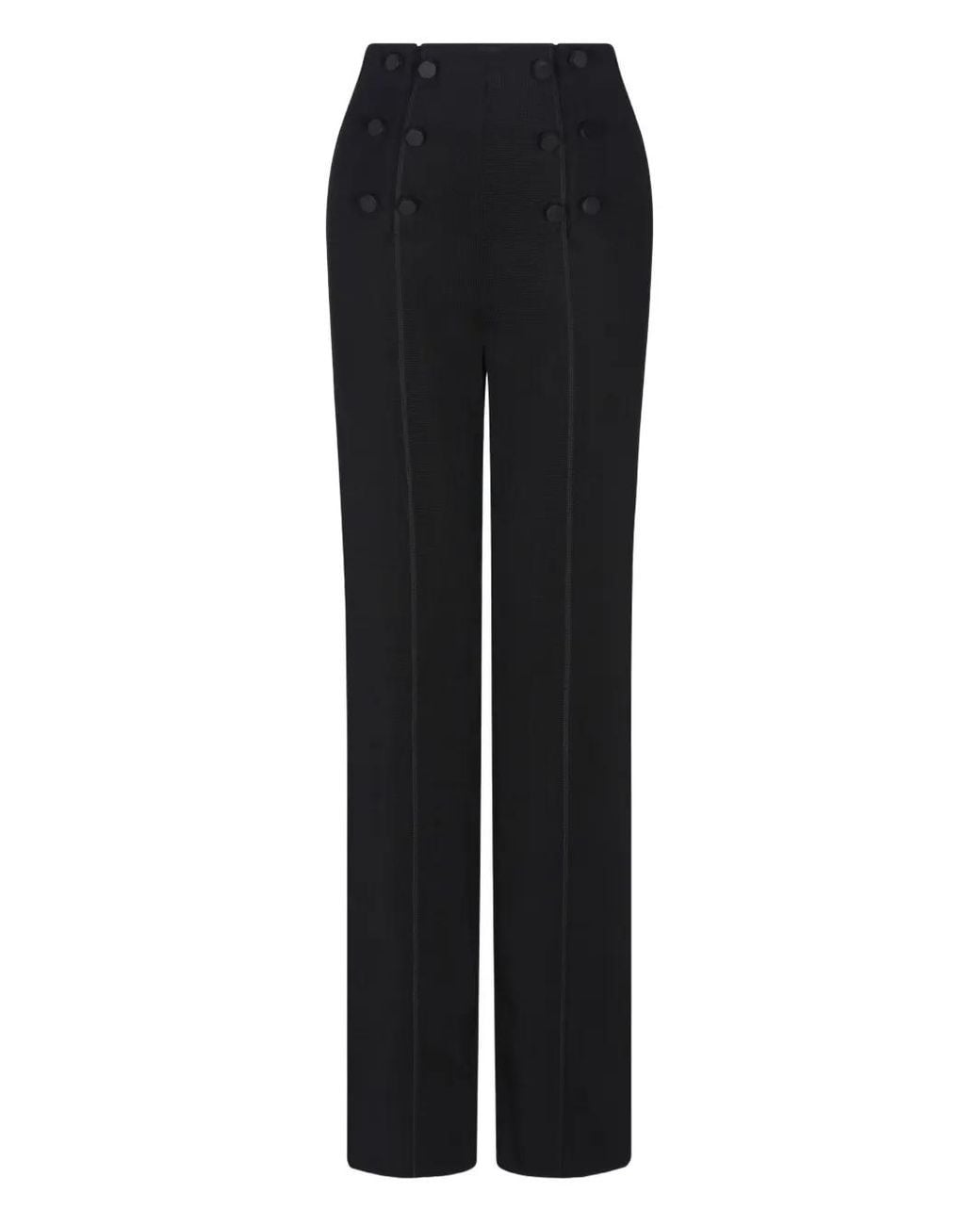 Giorgio Armani Black Button-Appliqué Trousers