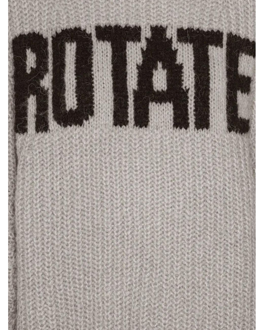 ROTATE BIRGER CHRISTENSEN Gray Gerippter Strickpullover Mit Logo