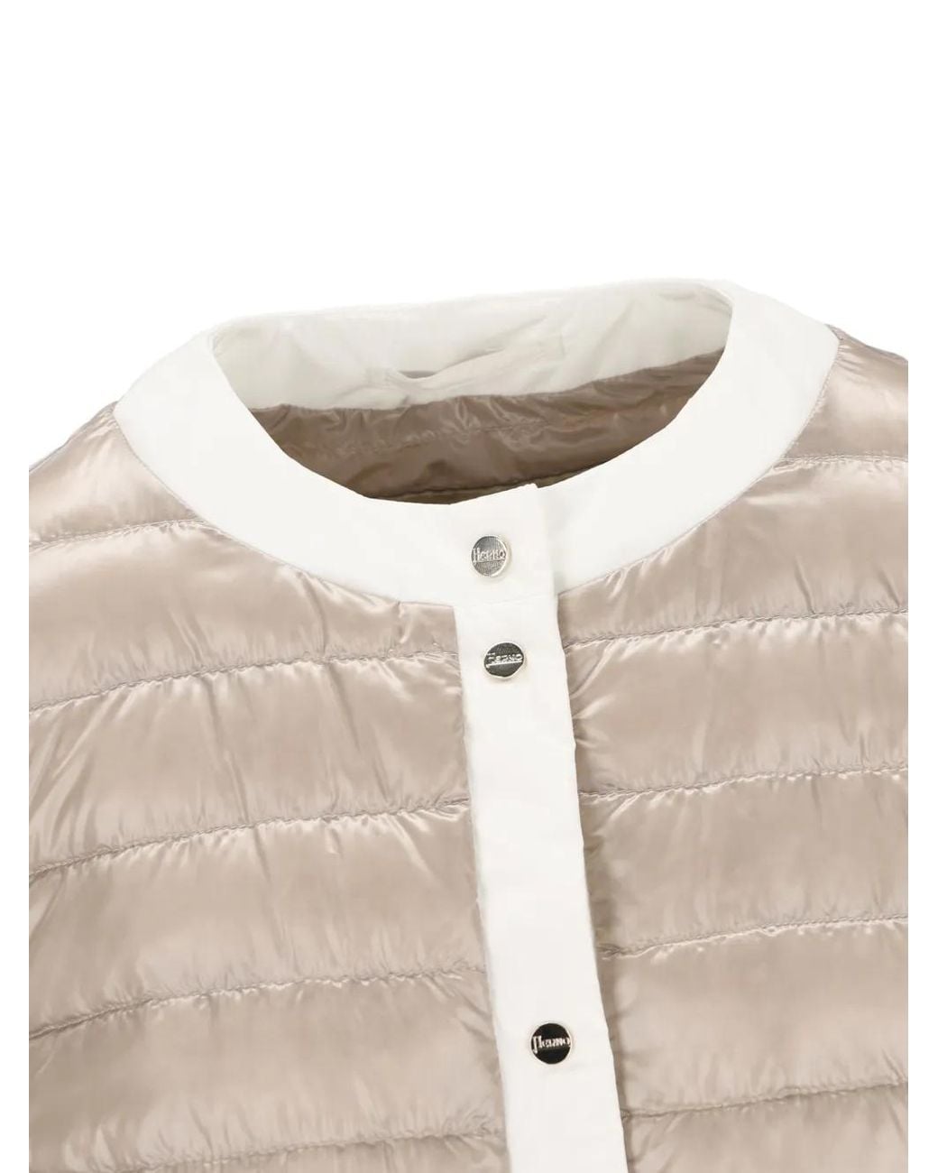 Chaqueta Acolchada Con Botones Herno de color Natural