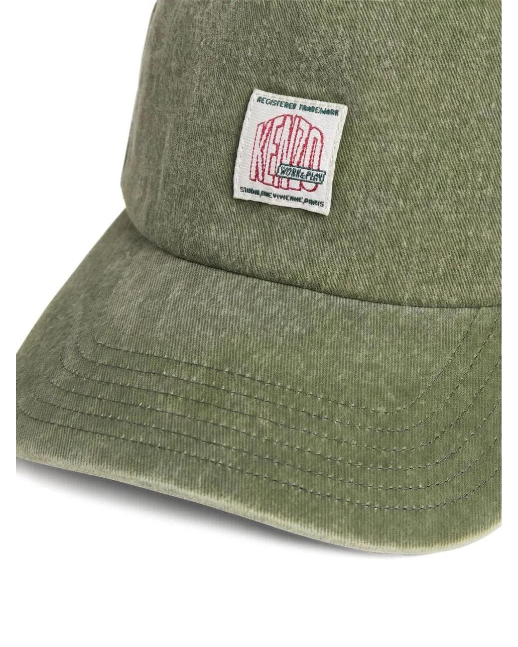 KENZO Green Work And Play Logo-Patch Trucker Cap for men