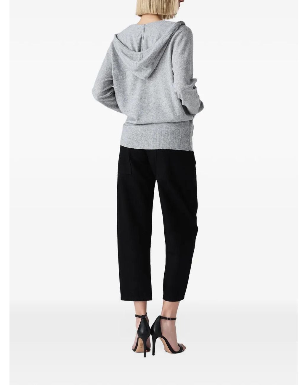 Vera Wang Gray Heidi Knitted Zip-Up Hoodie