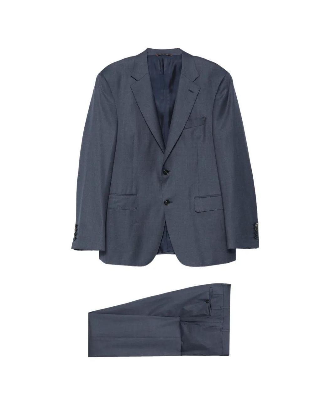 Canali Blue Single-Breasted Notched-Lapels Suit for men