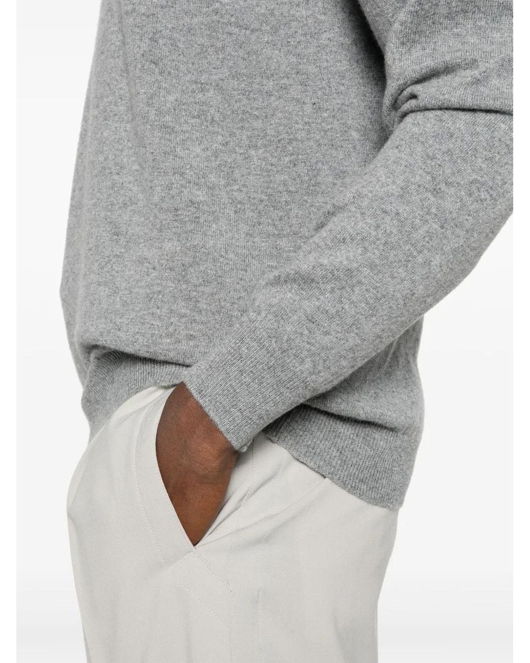 Fedeli Gray Mélange-Effect Sweater for men