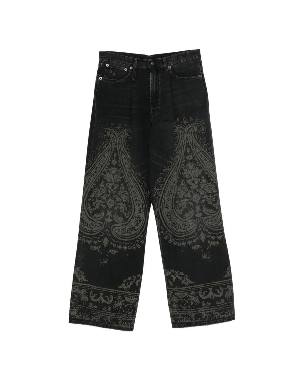 R13 Gray Damon Paisley Jeans