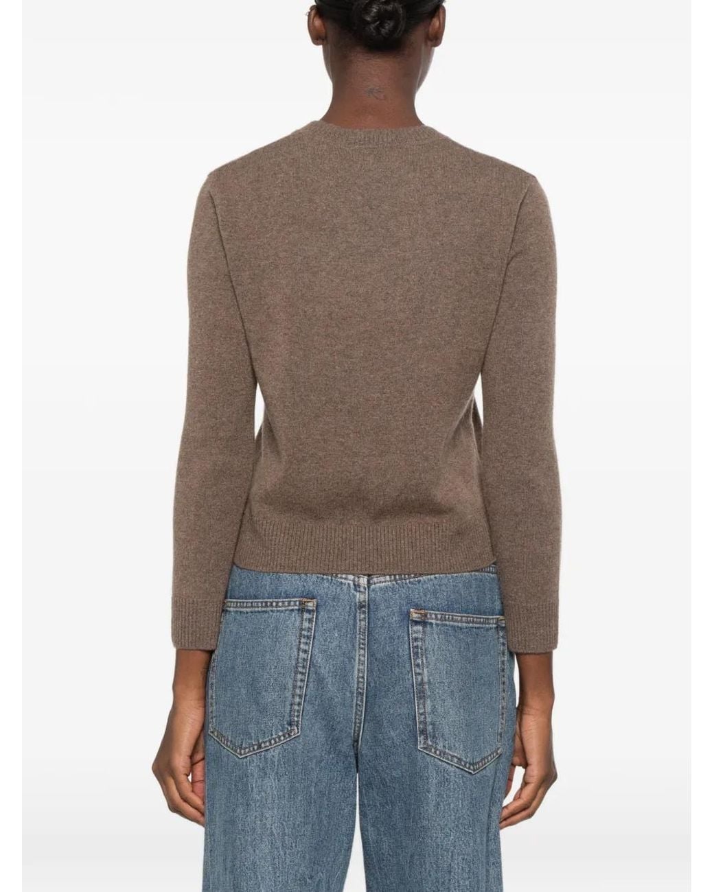 Pennyblack Brown Crew-Neck Ribbed-Trim Sweater