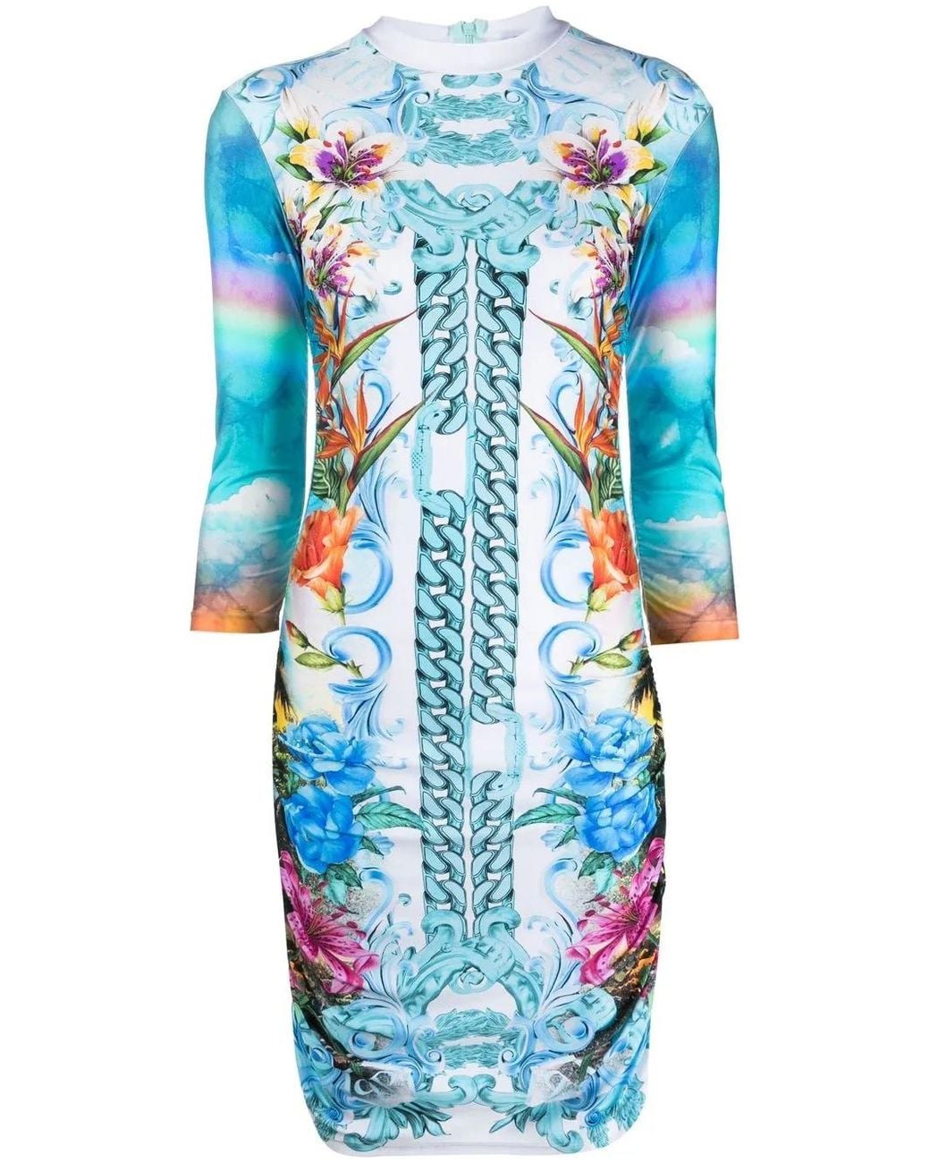 Philipp Plein Blue Mini Dress