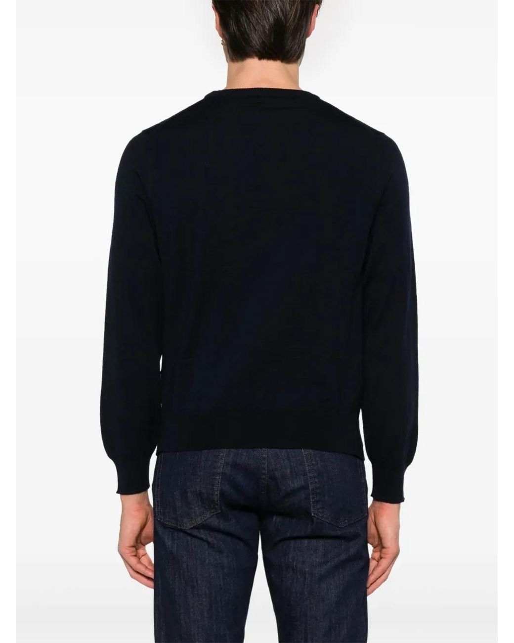 Canali Blue Merino-Wool Sweater for men