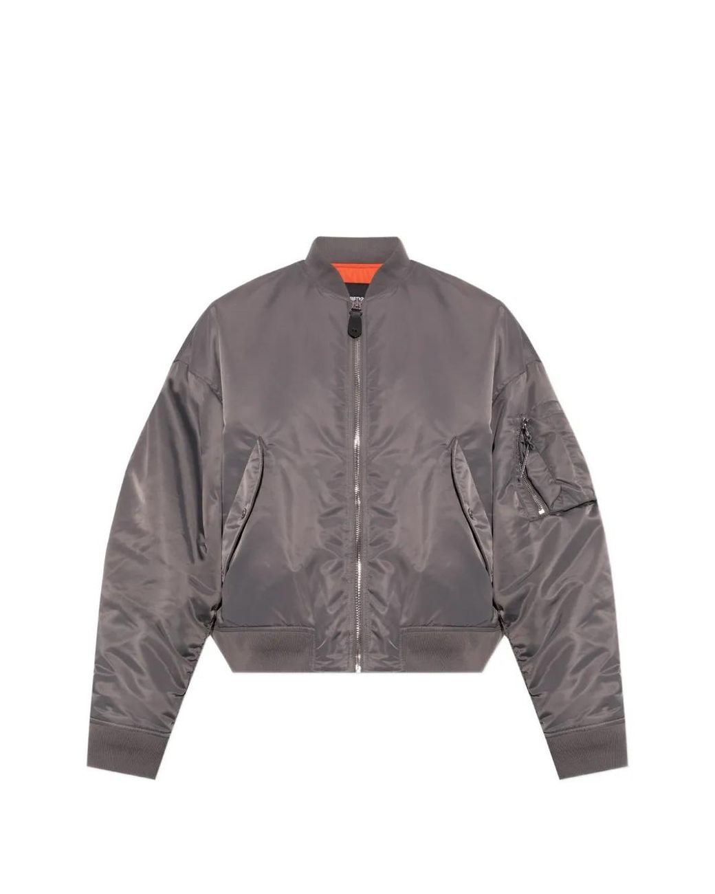 DSquared² Gray Logo-Patch Bomber Jacket for men