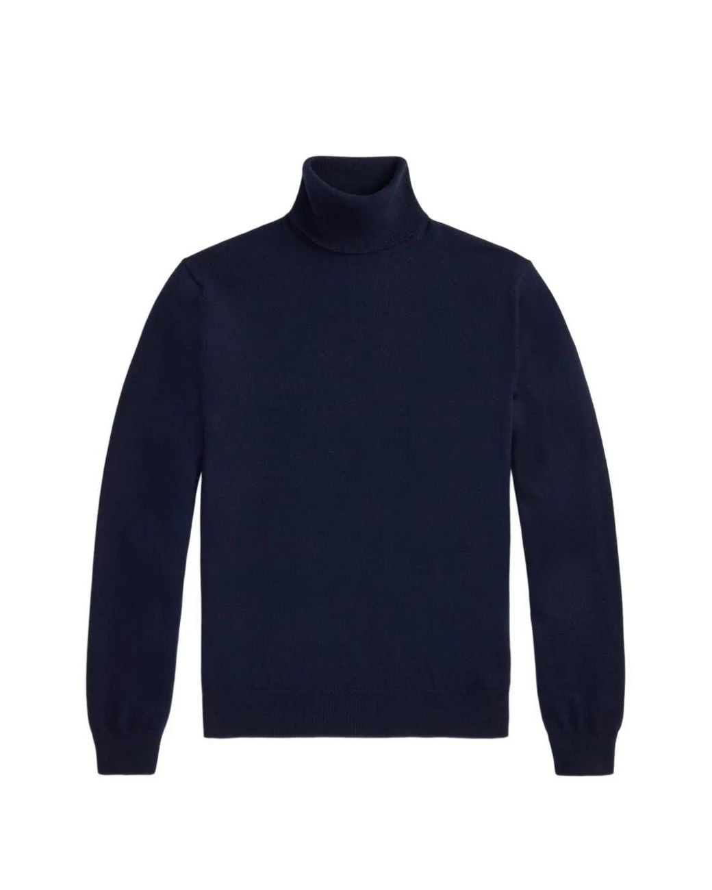 Ralph Lauren Blue Cashmere Turtleneck Fine-Knit Top for men