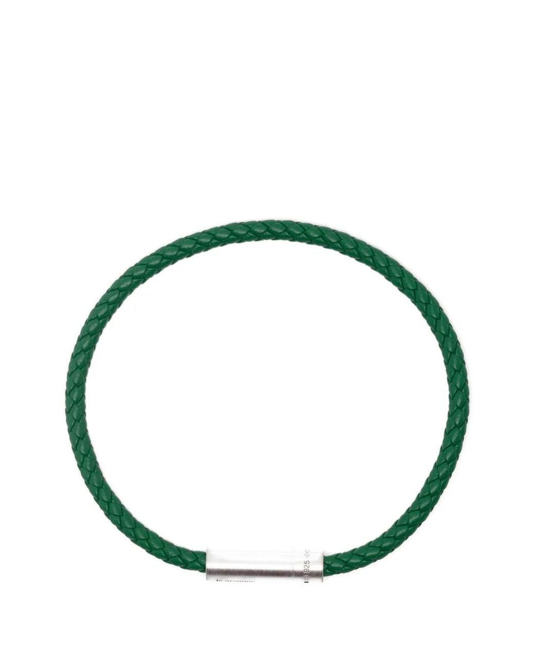 Le Gramme Green Leather Bracelet for men