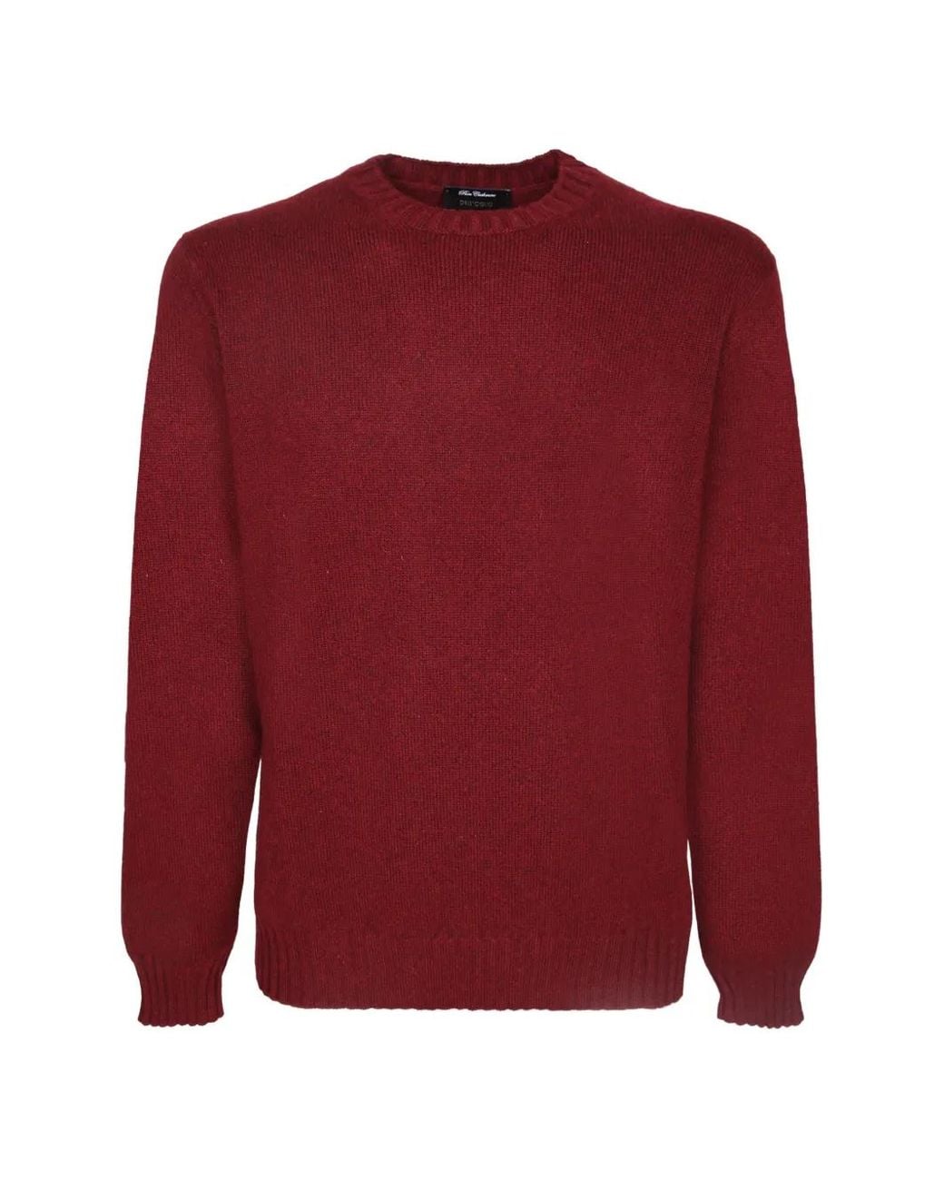 Dell'Oglio Red Ribbed-Trim Cashmere Sweater for men
