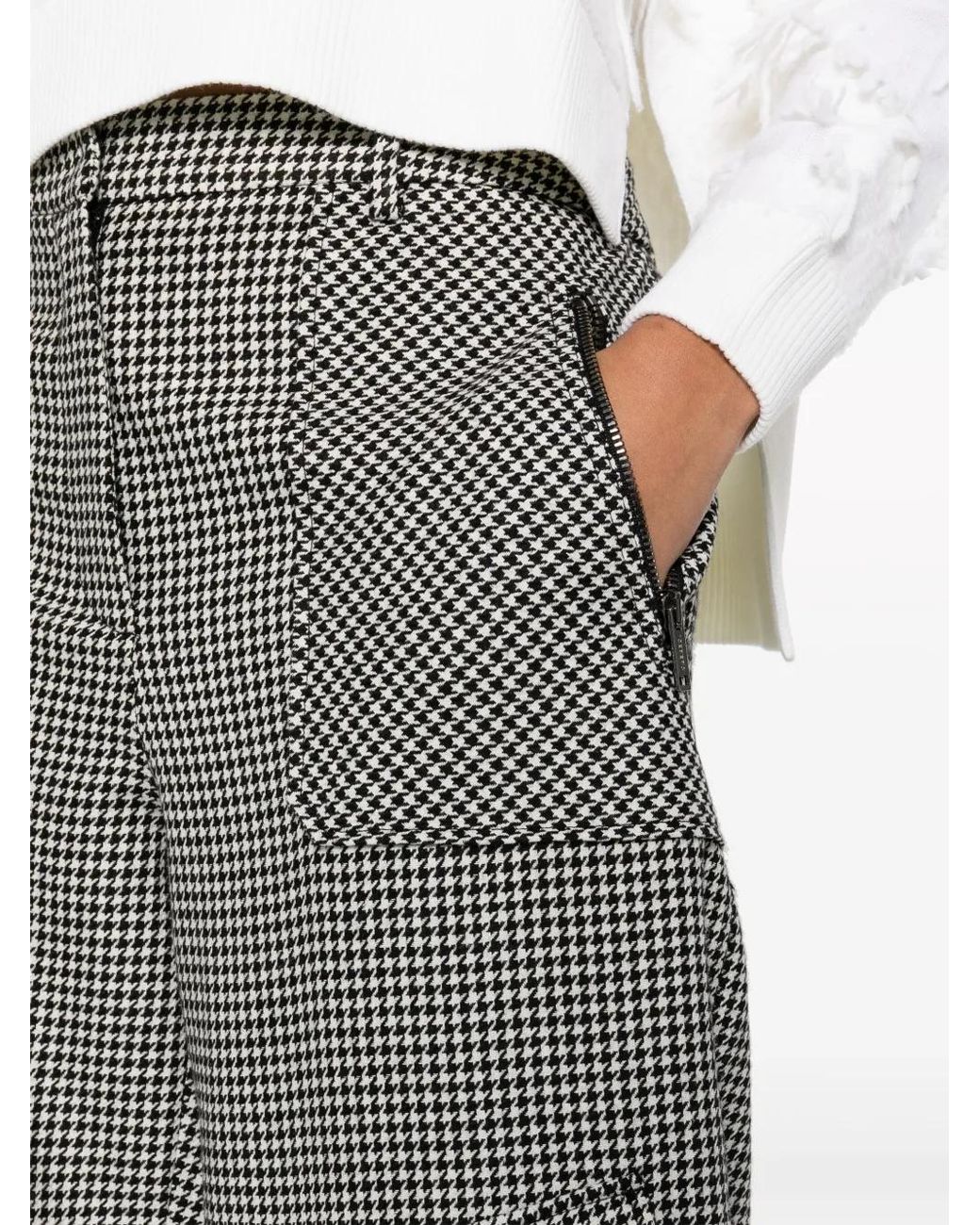 Iceberg Gray Houndstooth-Pattern Tapered Trousers