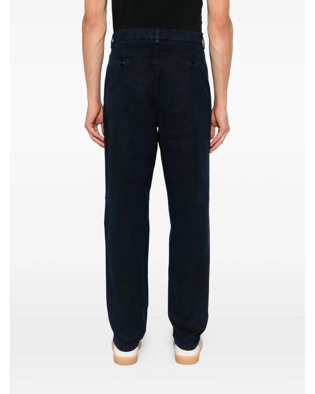 Brunello Cucinelli Blue Button-Fastening Chino Trousers for men