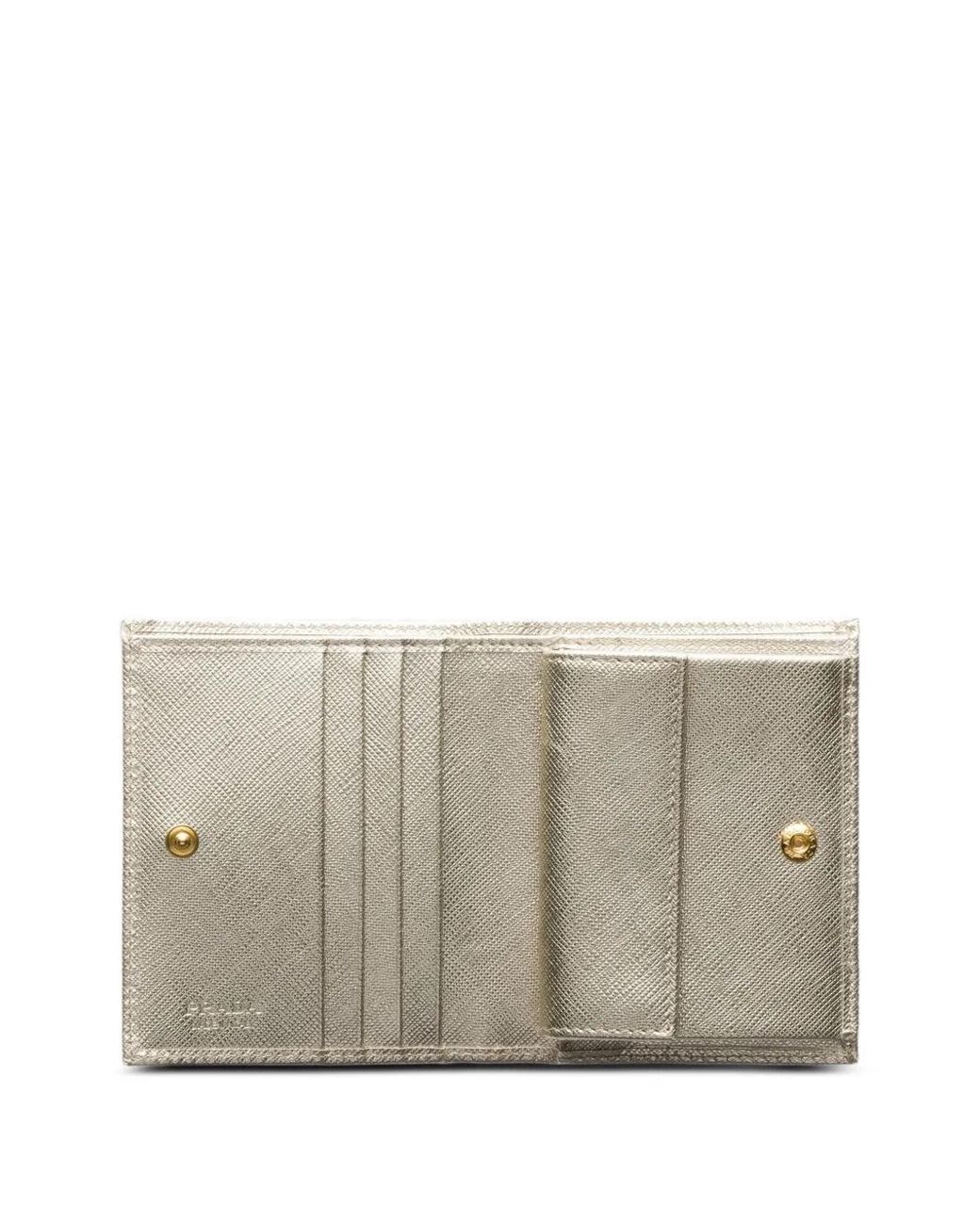 Prada Gray Kleines Portemonnaie Mit Triangel-Logo