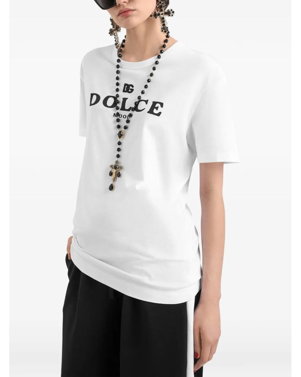 Dolce & Gabbana White Crew-Neck T-Shirt