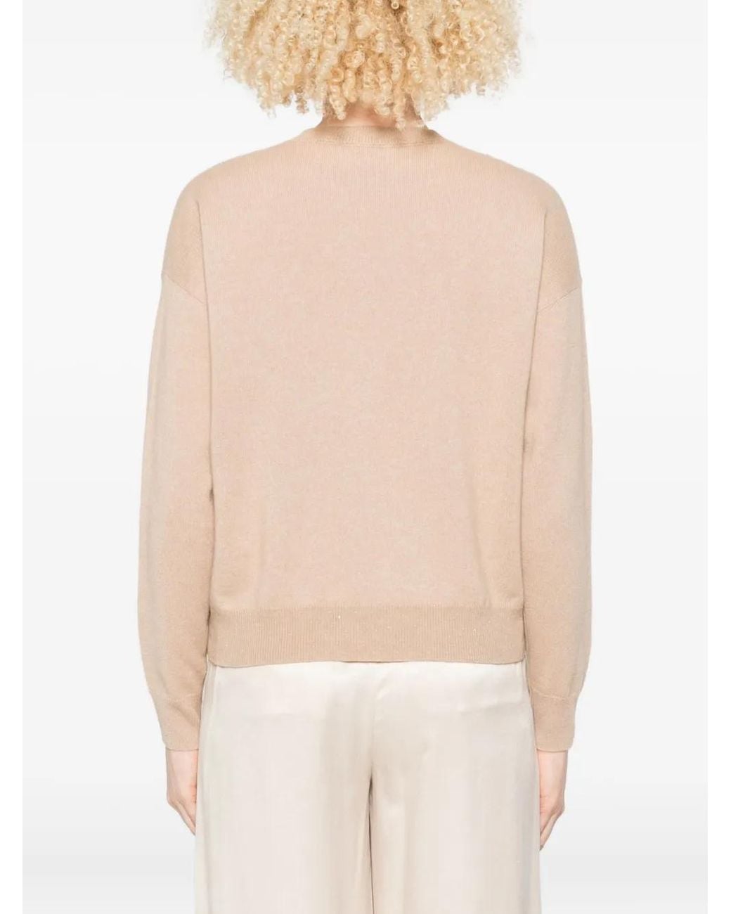 Peserico Natural Diamond-Pattern Sweater