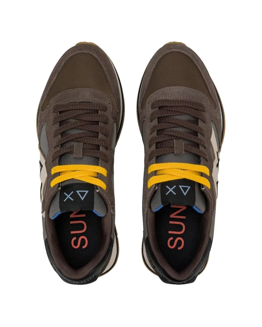 Sun 68 Brown Jaki 2.0 Logo-Patch Sneakers for men