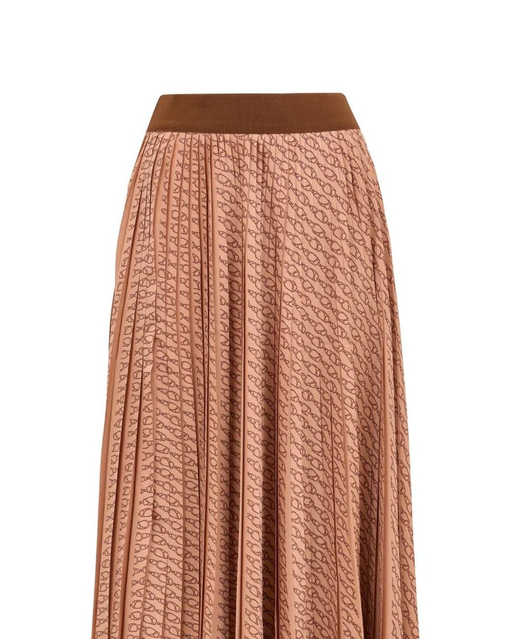Herno Brown Leather Cotton Skirt