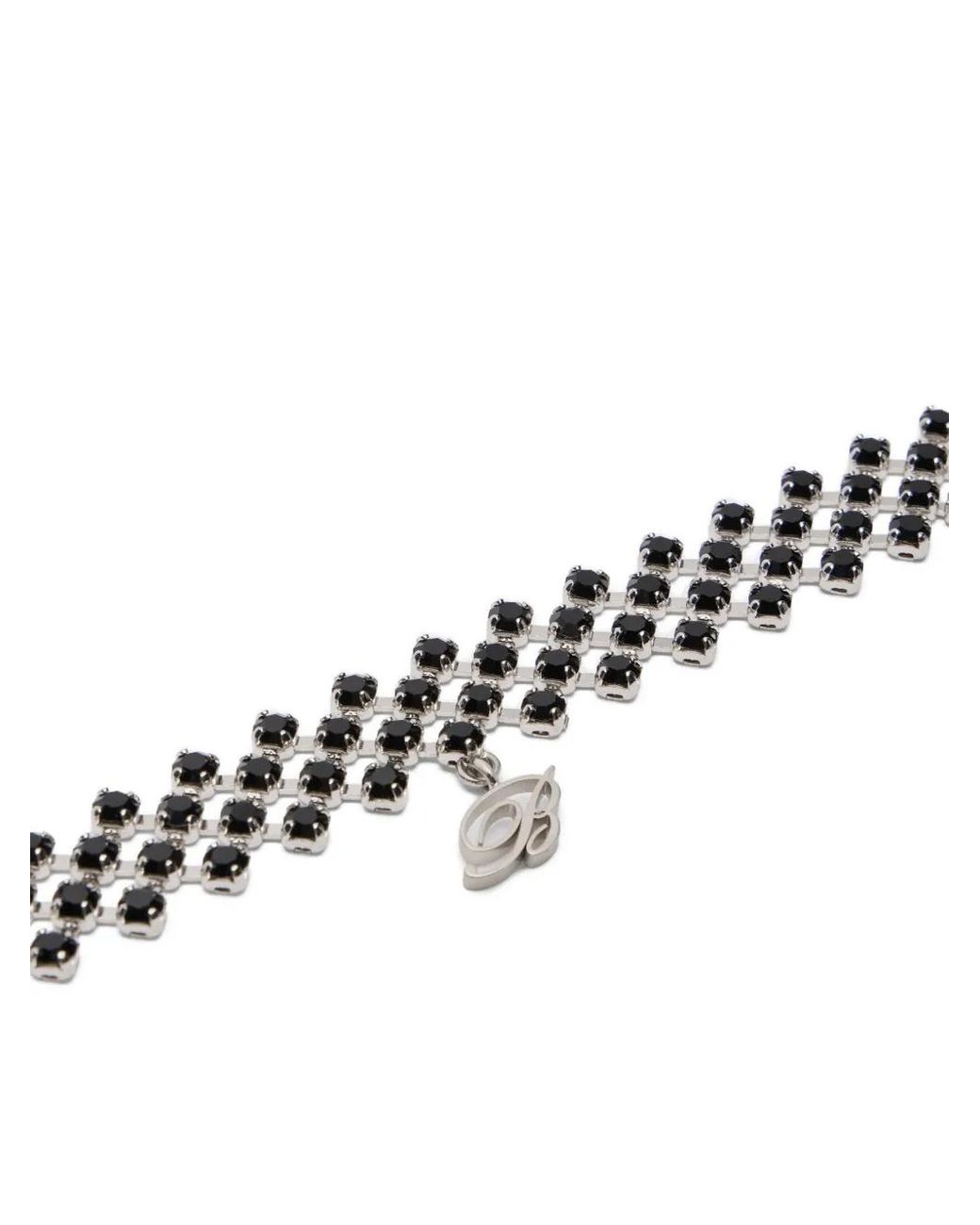 Blumarine White Strass Chain Choker