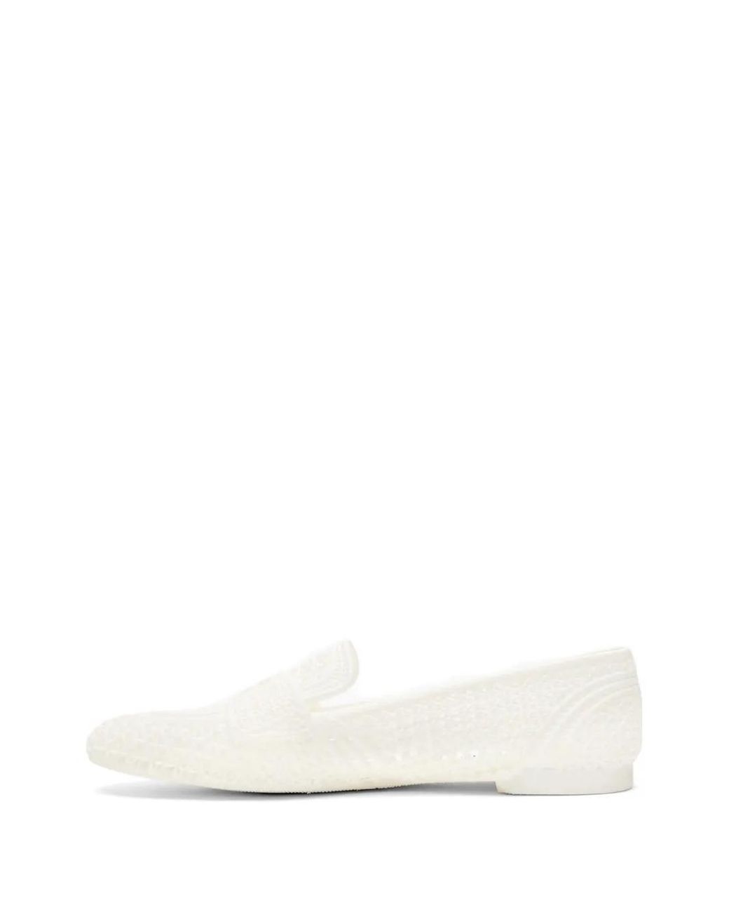Casadei White Tonal-Effect Braided Loafers