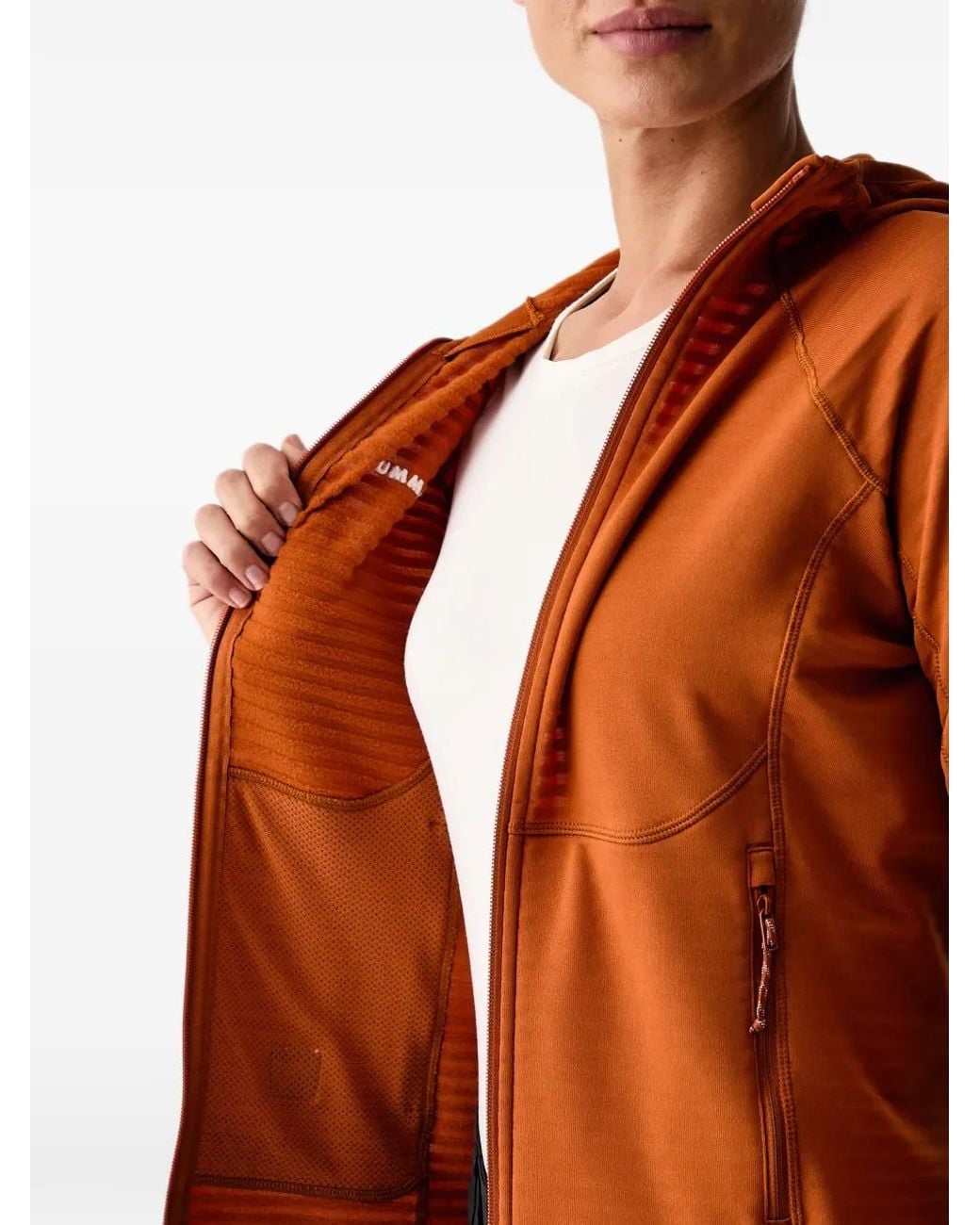 Mammut Orange Taiss Ml Logo-Print Zip-Up Hoodie
