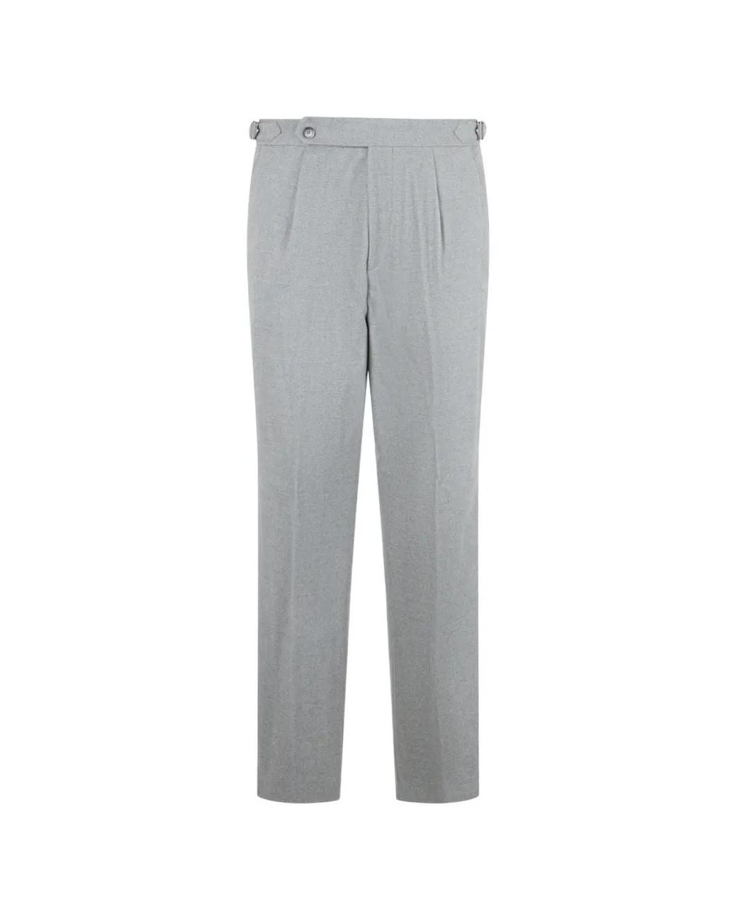 Boss Gray Patterned Tapered-Fit Pants for men