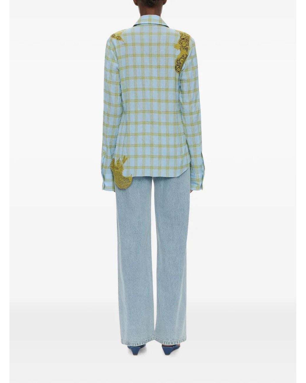Christopher Esber Blue Maya Embroidered Shirt