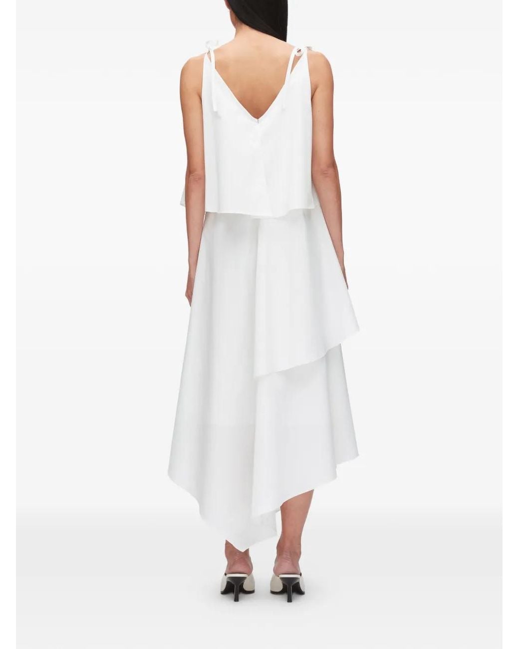 3.1 Phillip Lim White Appliqué Layered Midi Dress