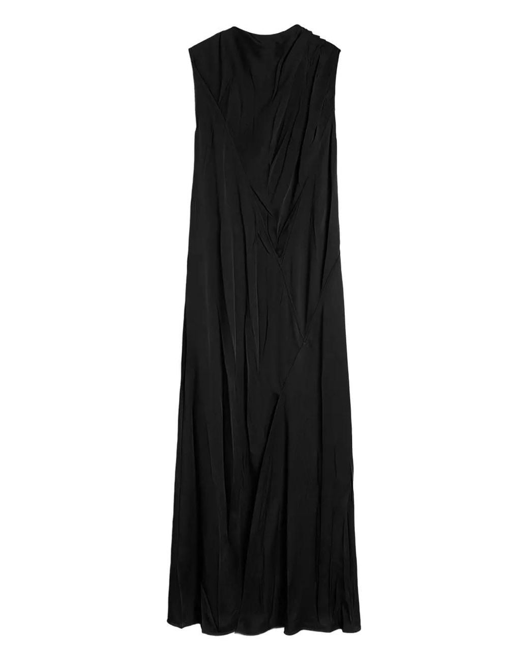 Jil Sander Black Satin Maxi Dress