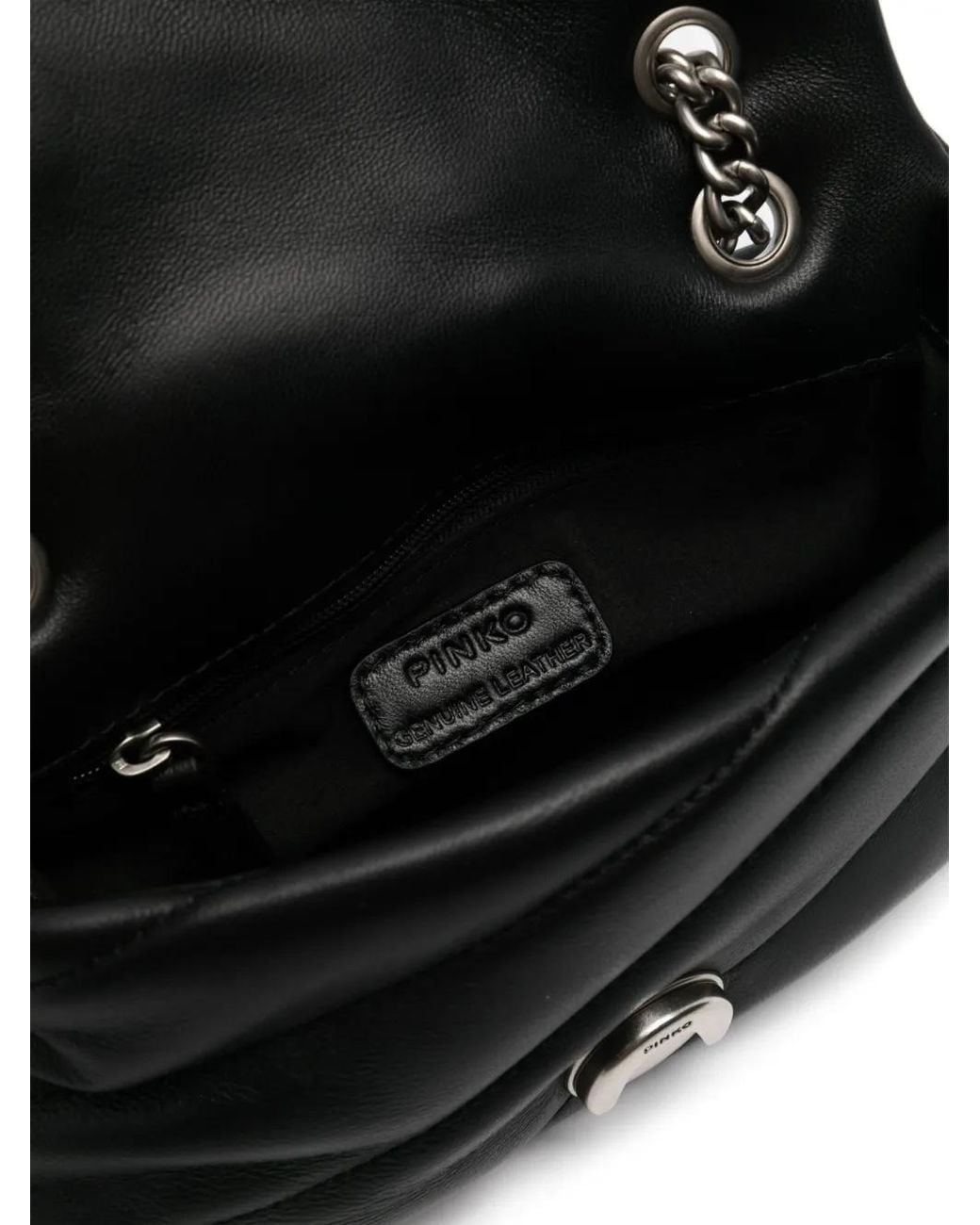 Pinko Black Baby Love Puff Shoulder Bag Maxi Quilt