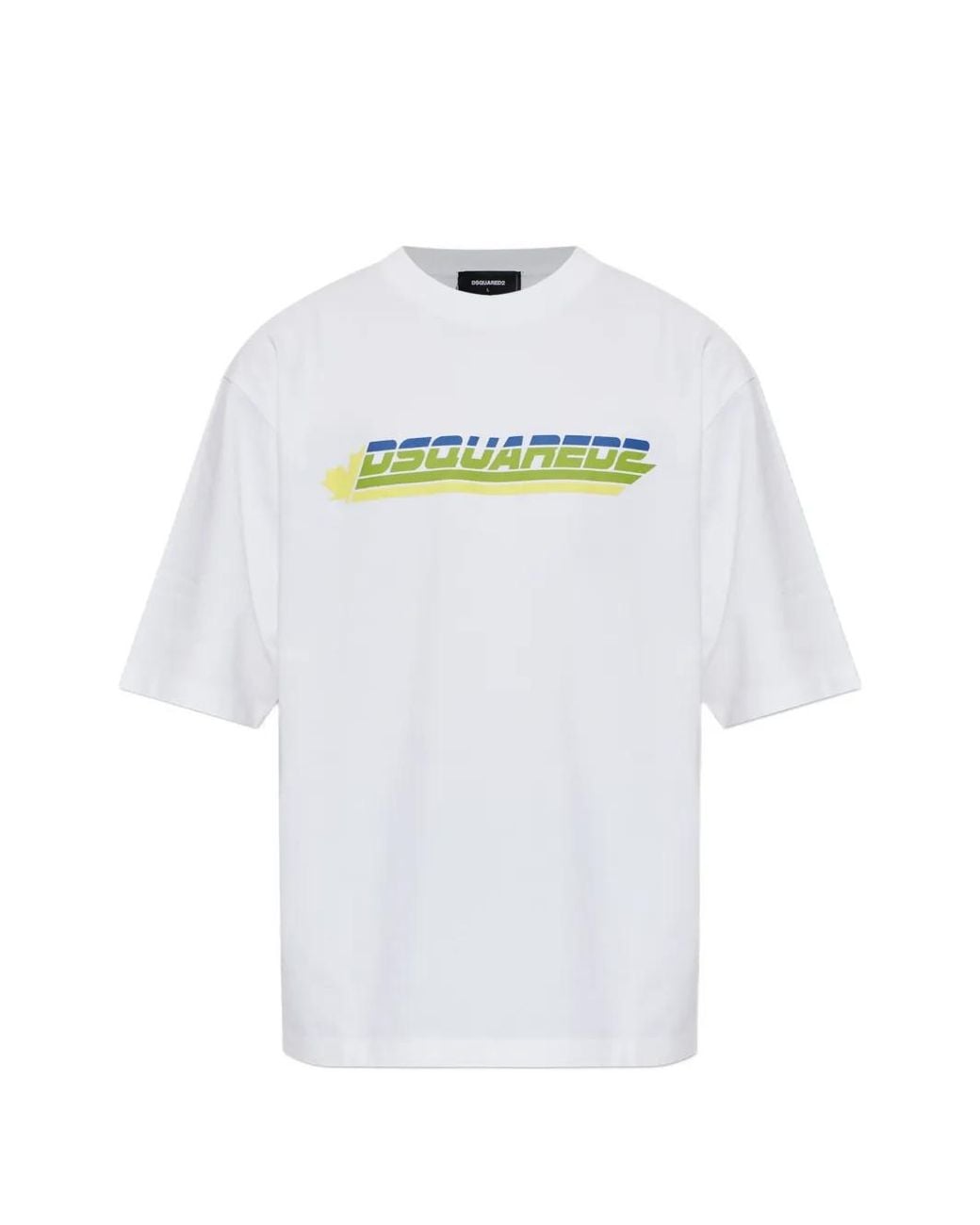 DSquared² White Logo-Print Cotton T-Shirt for men