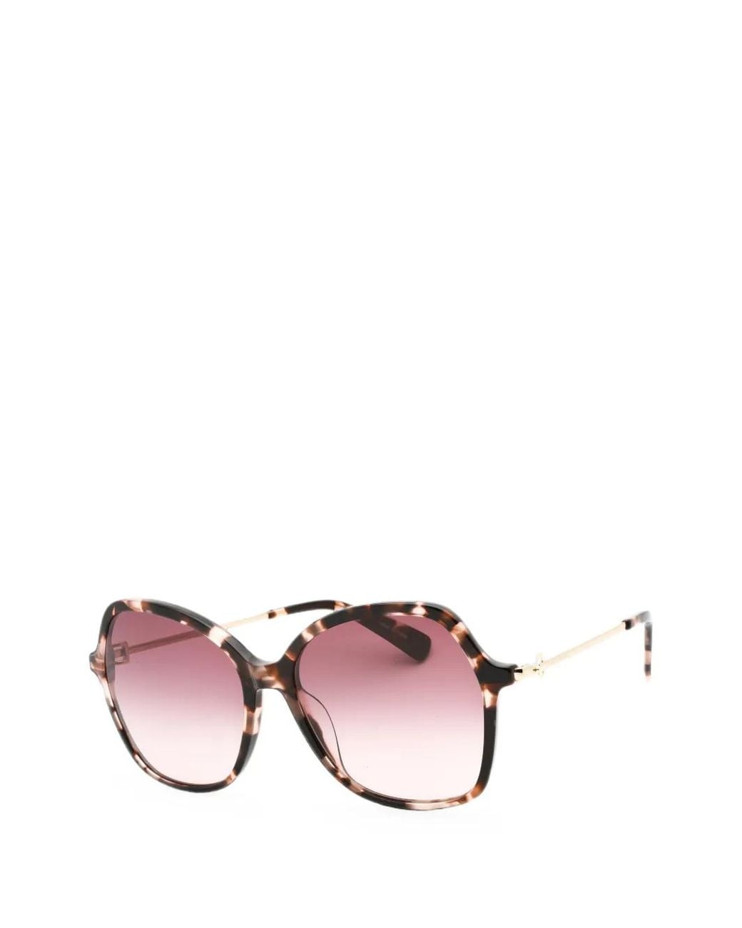 Longchamp Pink Lunettes De Soleil Oversize À Effet Écailles De Tortue