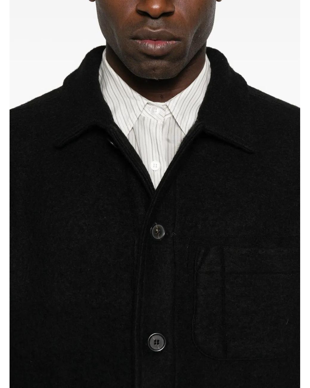 Universal Works Black Button-Front Patch-Pocket Jacket for men