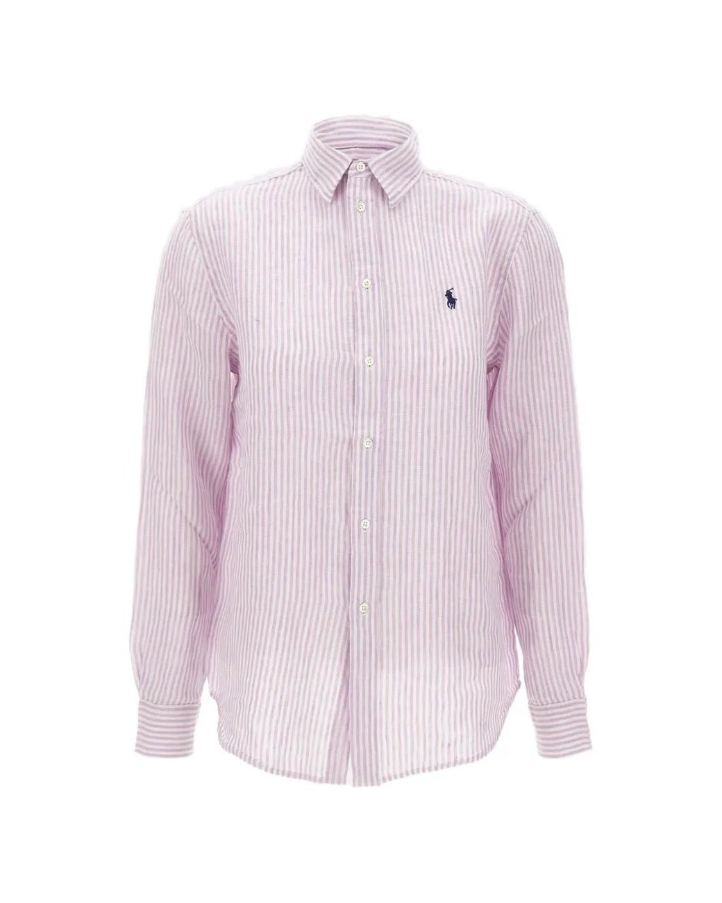 Polo Ralph Lauren Pink Long Sleeve Linen Button-Up Shirt