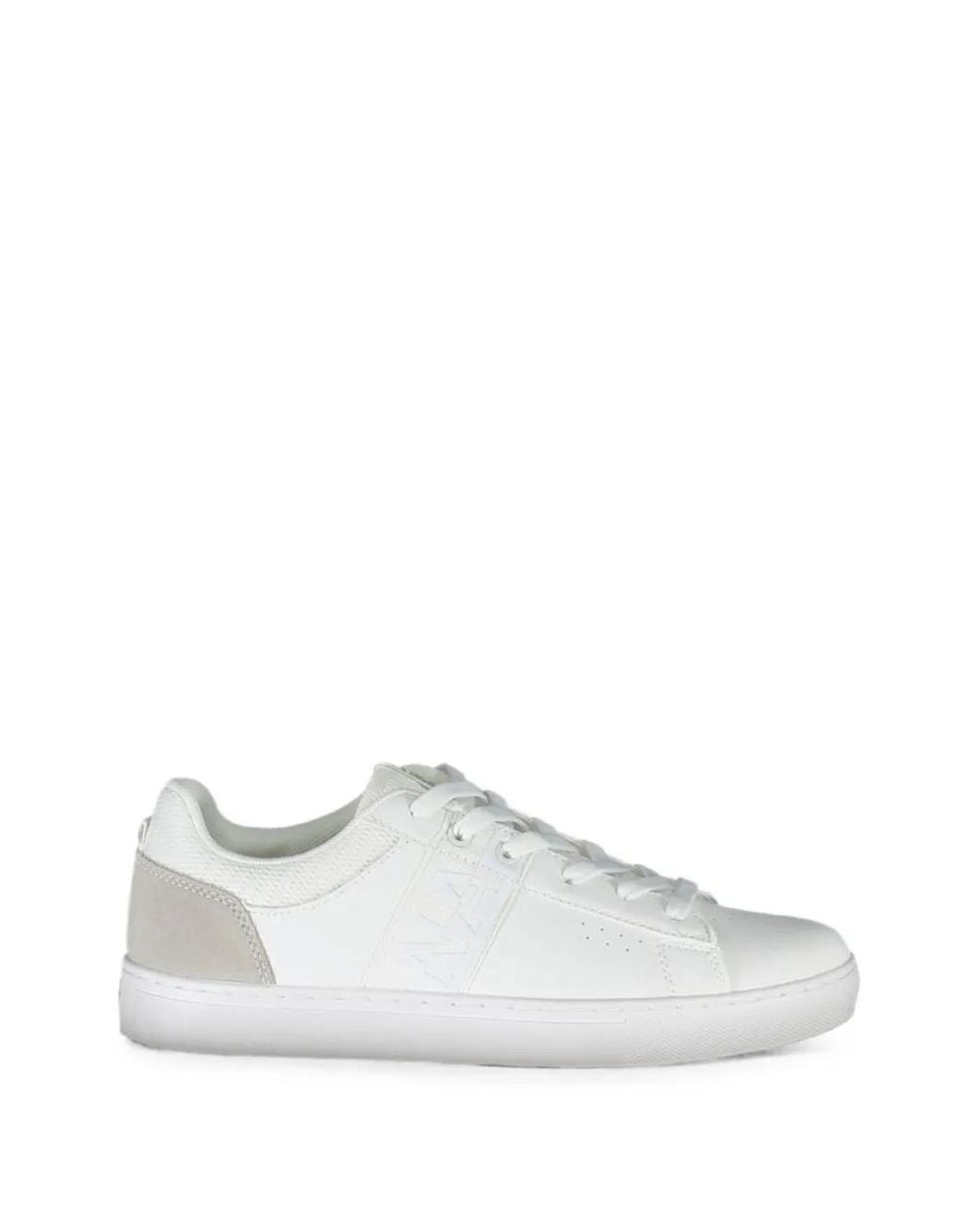 Napapijri White Panelled Logo-Print Sneakers