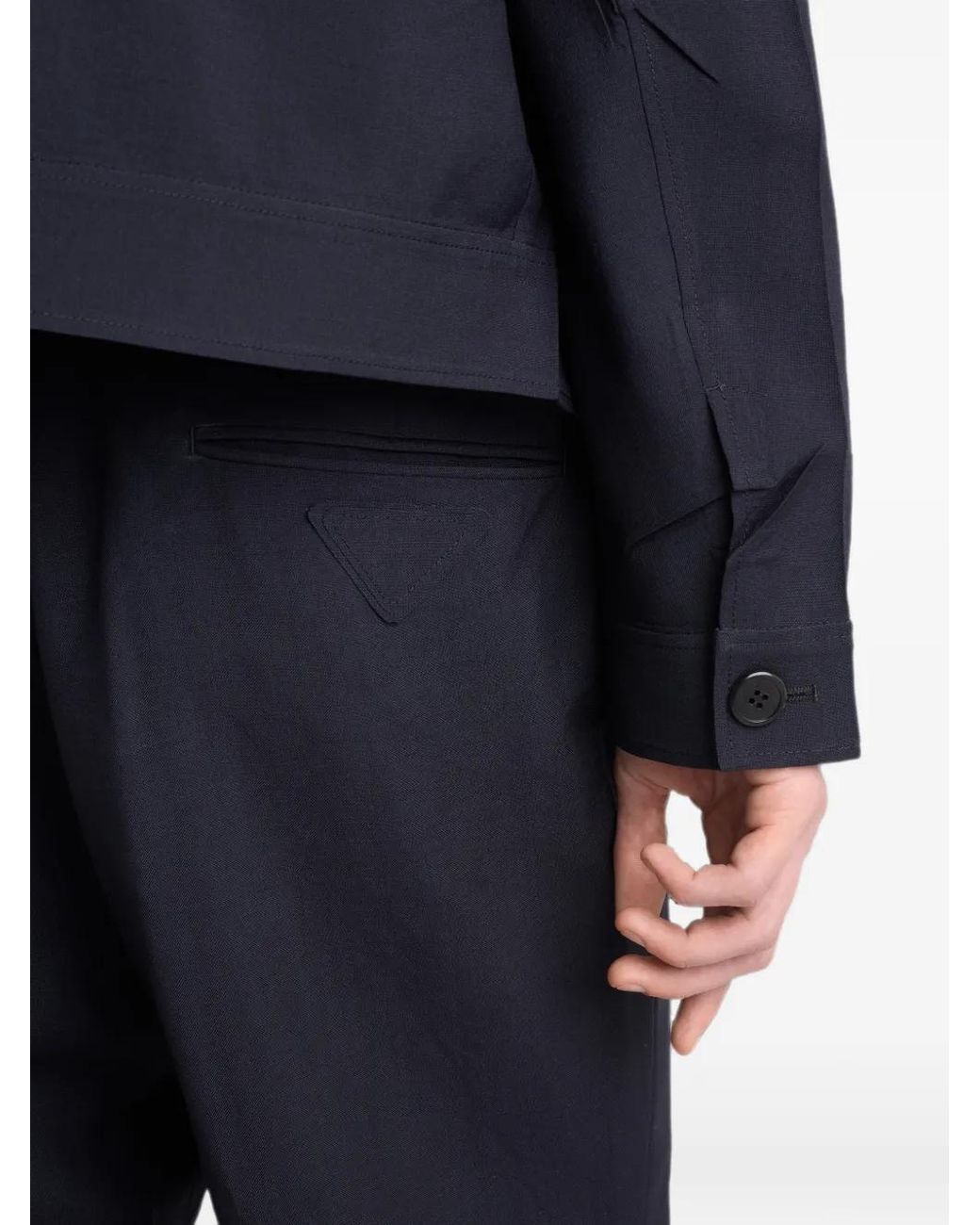 Prada Blue Wool And Mohair Pants for men