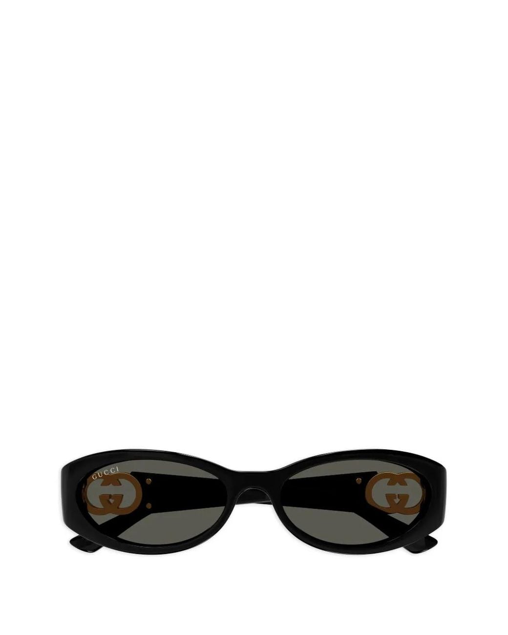 Gucci Black Oval-Frame Sunglasses