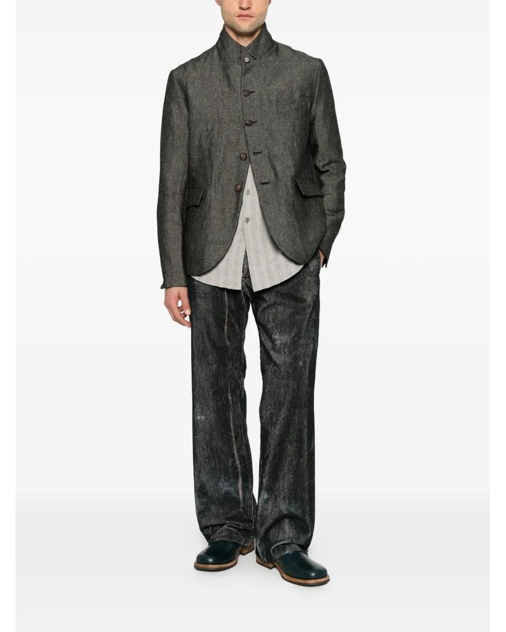 K'ANG Gray Button-Up Jacket for men