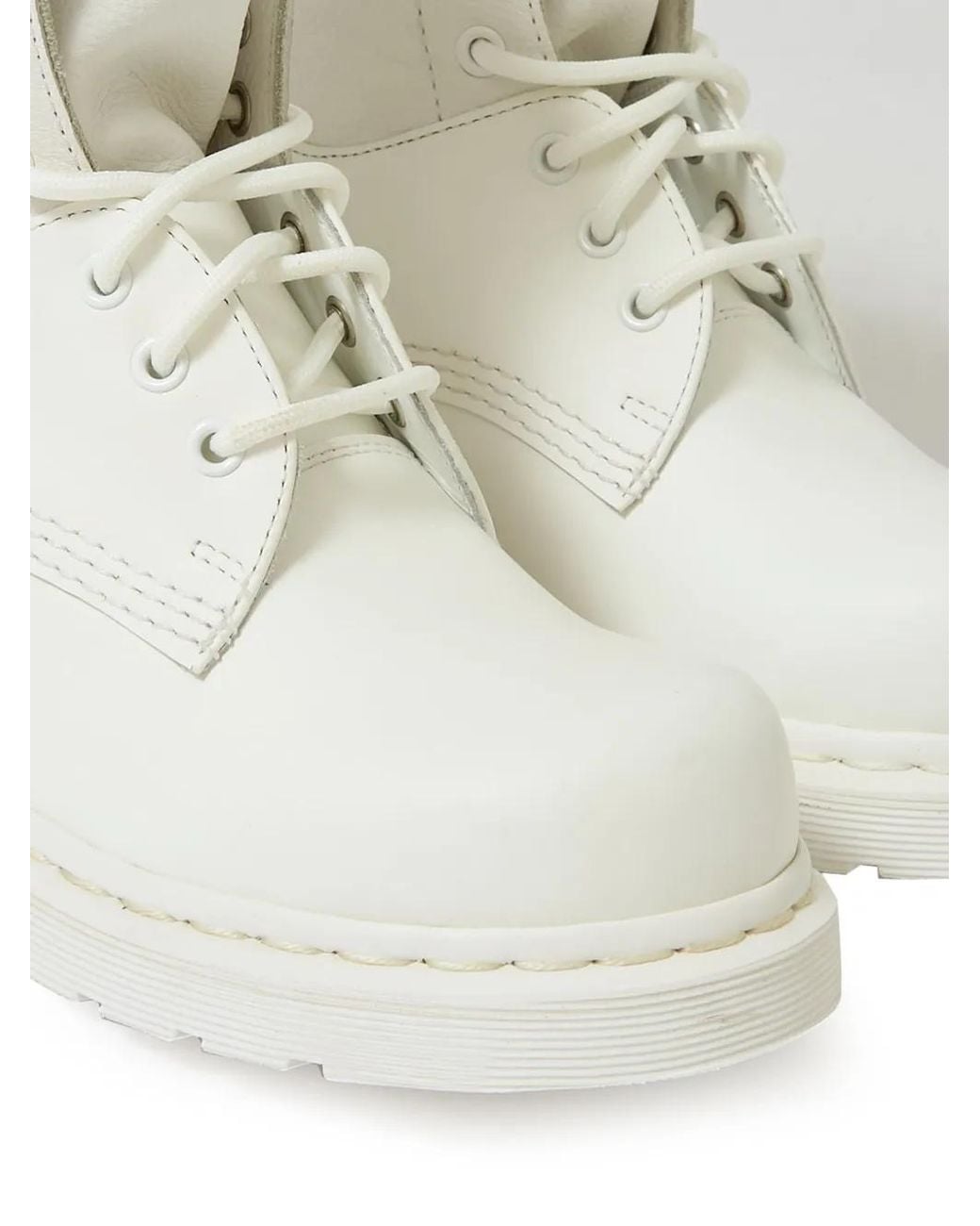 MM6 by Maison Margiela White 1460 Lace-Up Ankle Boots