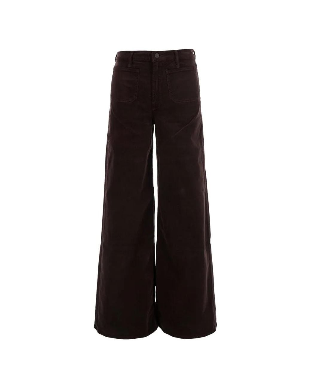 Mother Black Corduroy Wide-Leg Trousers
