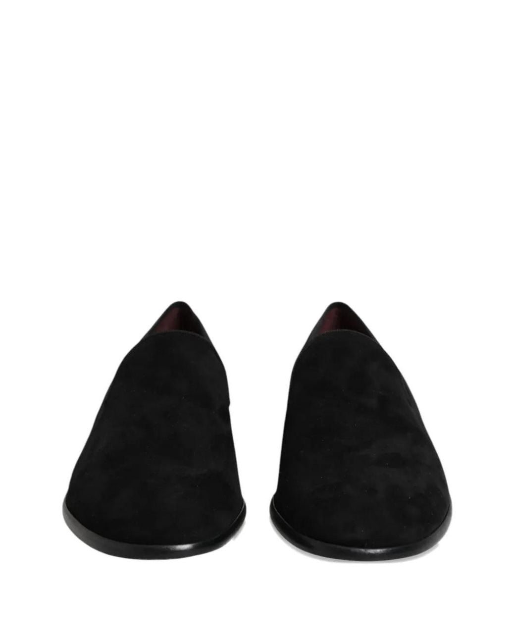 Dolce & Gabbana Black Suede Slip-On Loafers for men