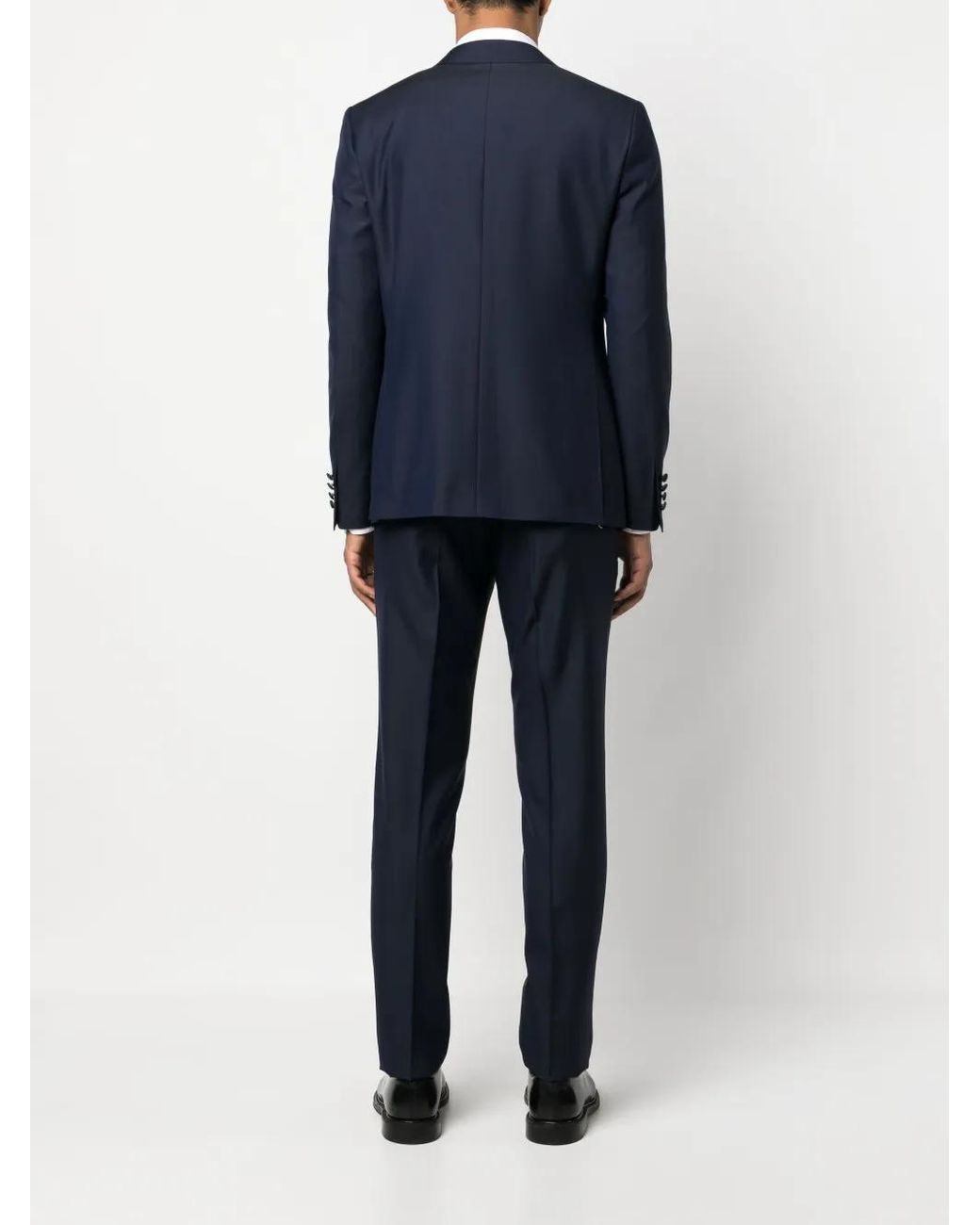 Canali Blue Single-Breasted Wool Dinner Suit for men