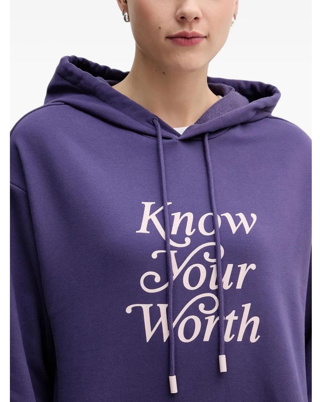 Benetton Purple Slogan-Print Hoodie