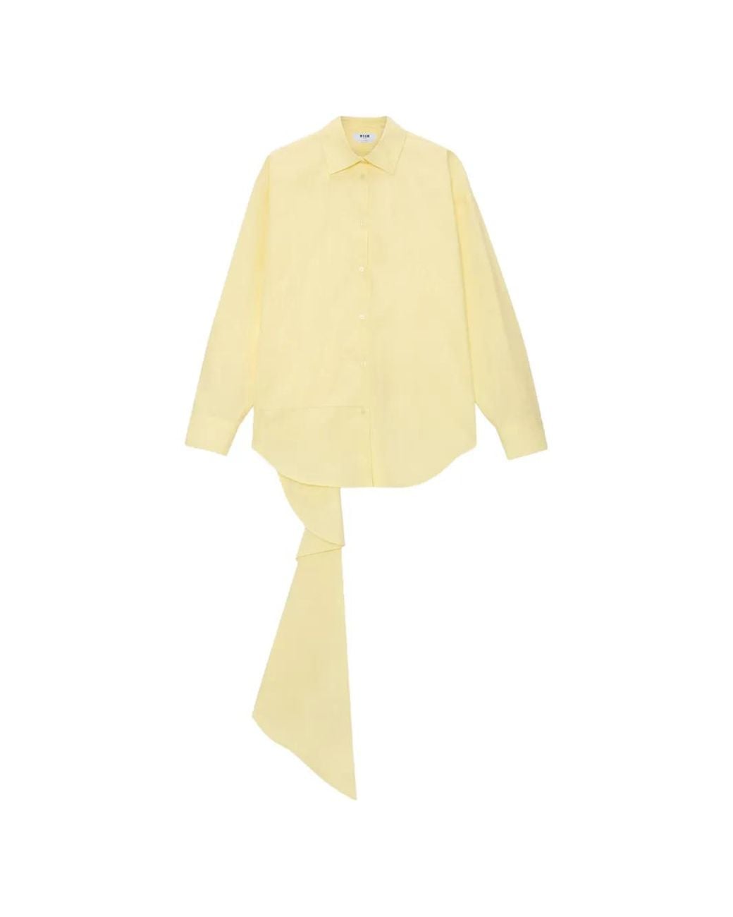 MSGM Yellow Asymmetric Long-Sleeve Shirt