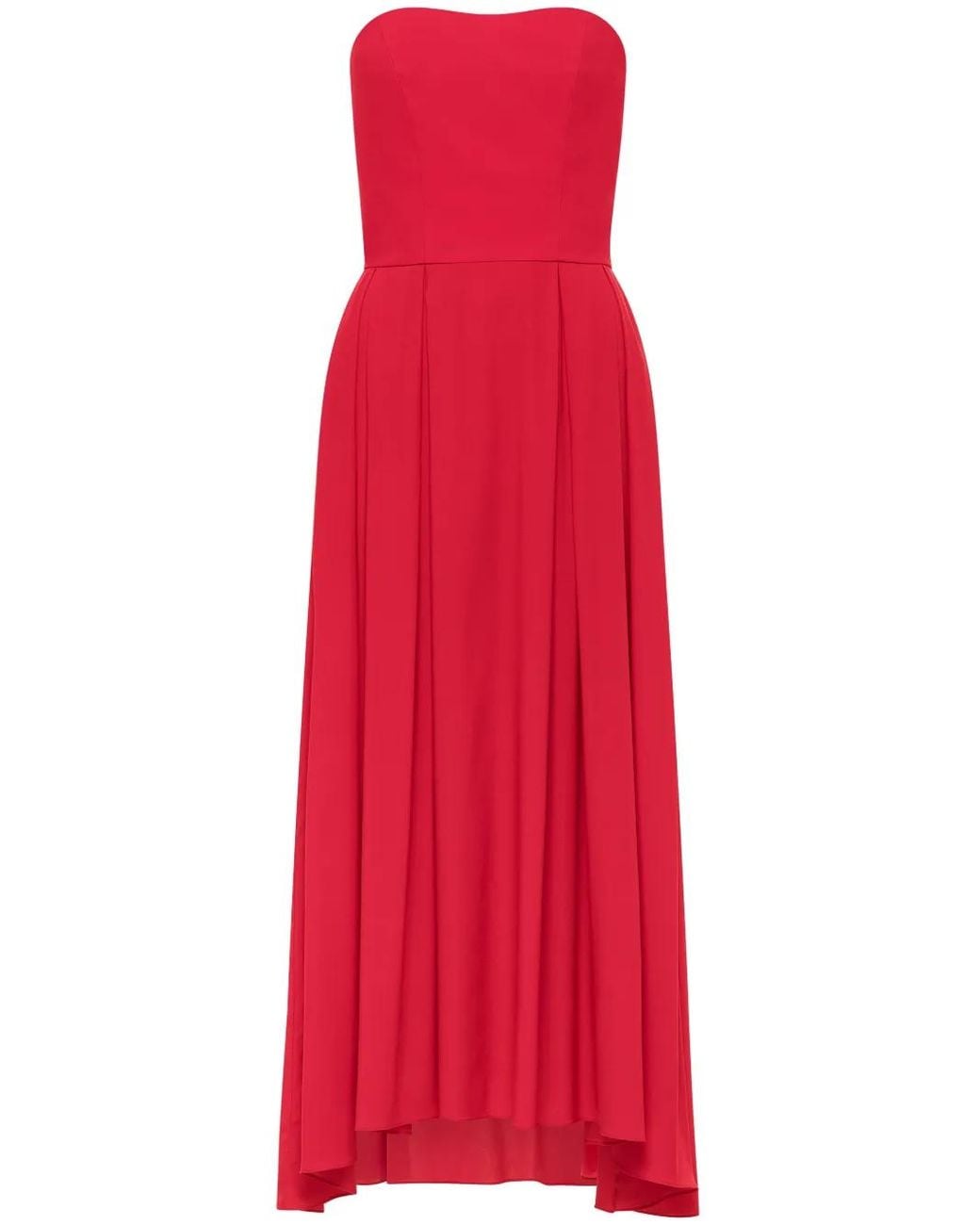 Azeeza Red Ezra Silk Midi Dress