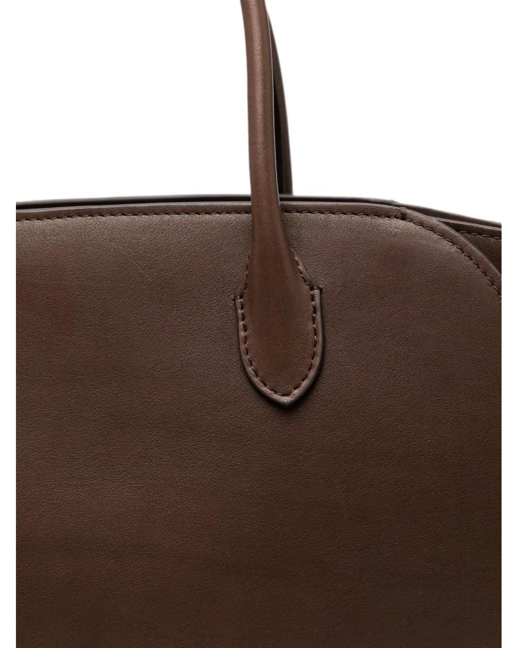 The Row Brown Marlo 12 Leather Tote Bag