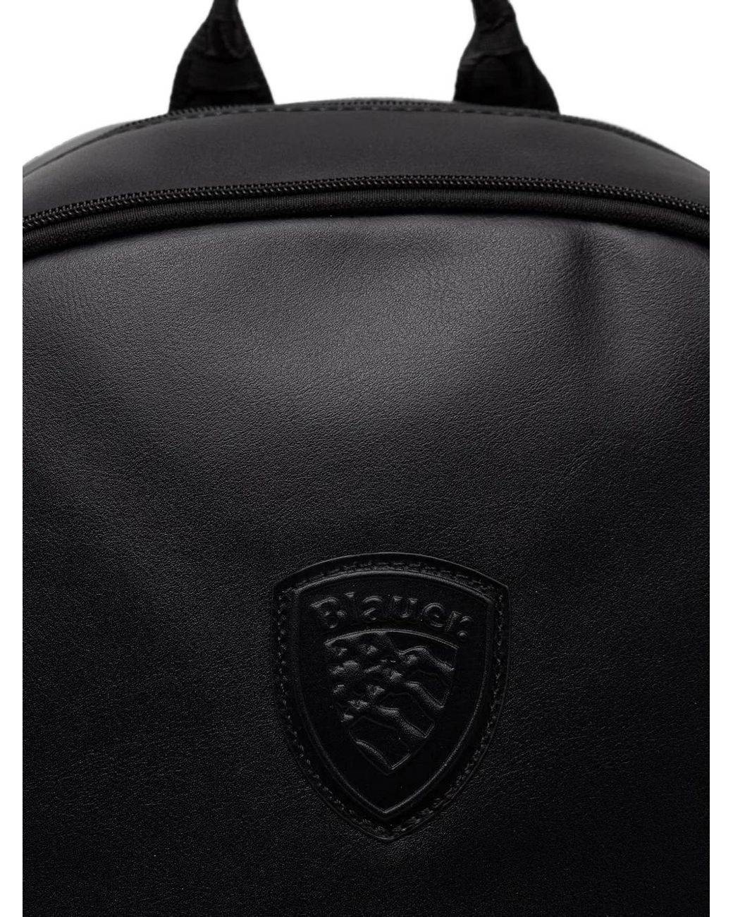 Blauer Black Logo-Patch Zip-Around Backpack for men