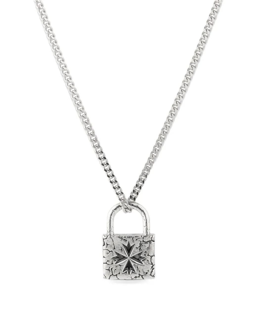 Emanuele Bicocchi Metallic Logo Lock Necklace