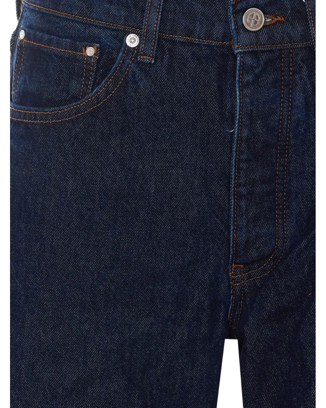 Anine Bing Blue Hugh Wide-Leg Jeans