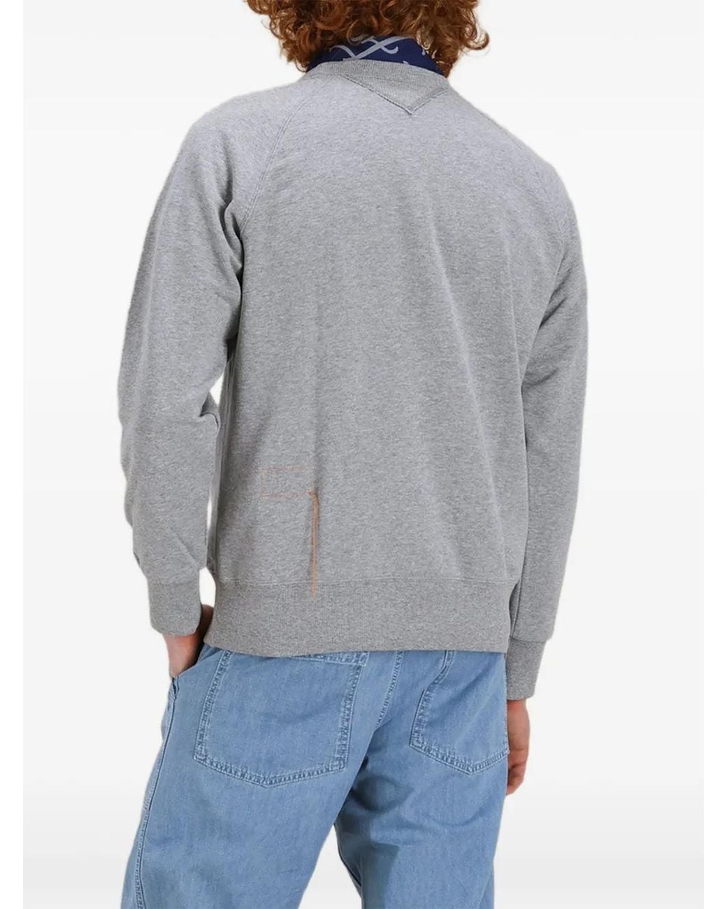 Fortela Gray Harvard Raglan-Sleeve Sweatshirt for men